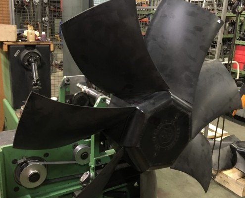 Equilibrage dynamique d'une hélice de ventilation