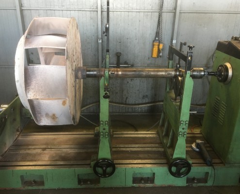 Equilibrage dynamique d'une hélice de ventilation montée sur son arbre