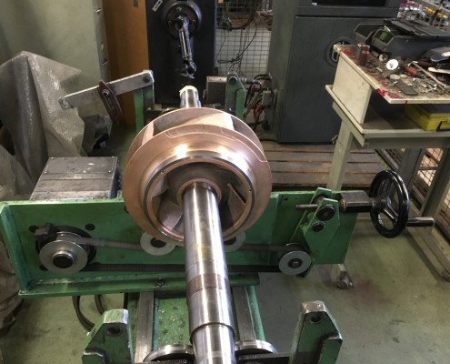 Equilibrage dynamique d'une roue de pompe