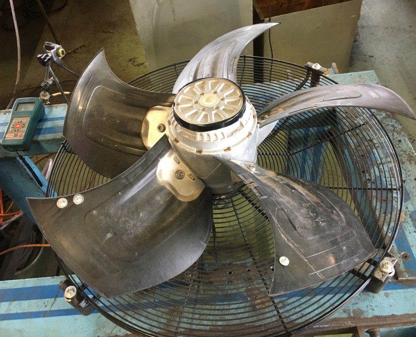 Equilibrage d'une hélice de ventilation