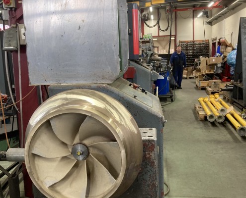 Equilibrage dynamique d'une roue de pompe